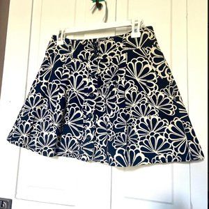 Boutique Forever 21 COTTON Blue White Floral Circle Mini Skirt Buttons Pockets
